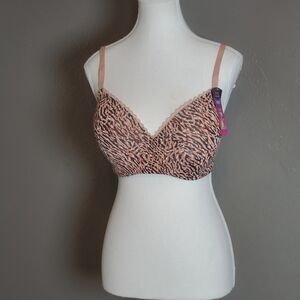 Maidenform Wireless Padded Women's Patterned Bra L NWT